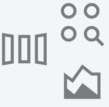 Grafik mit vier vertikalen Linien, vier Kreisen und einer Linie mit Berg- und Talformation