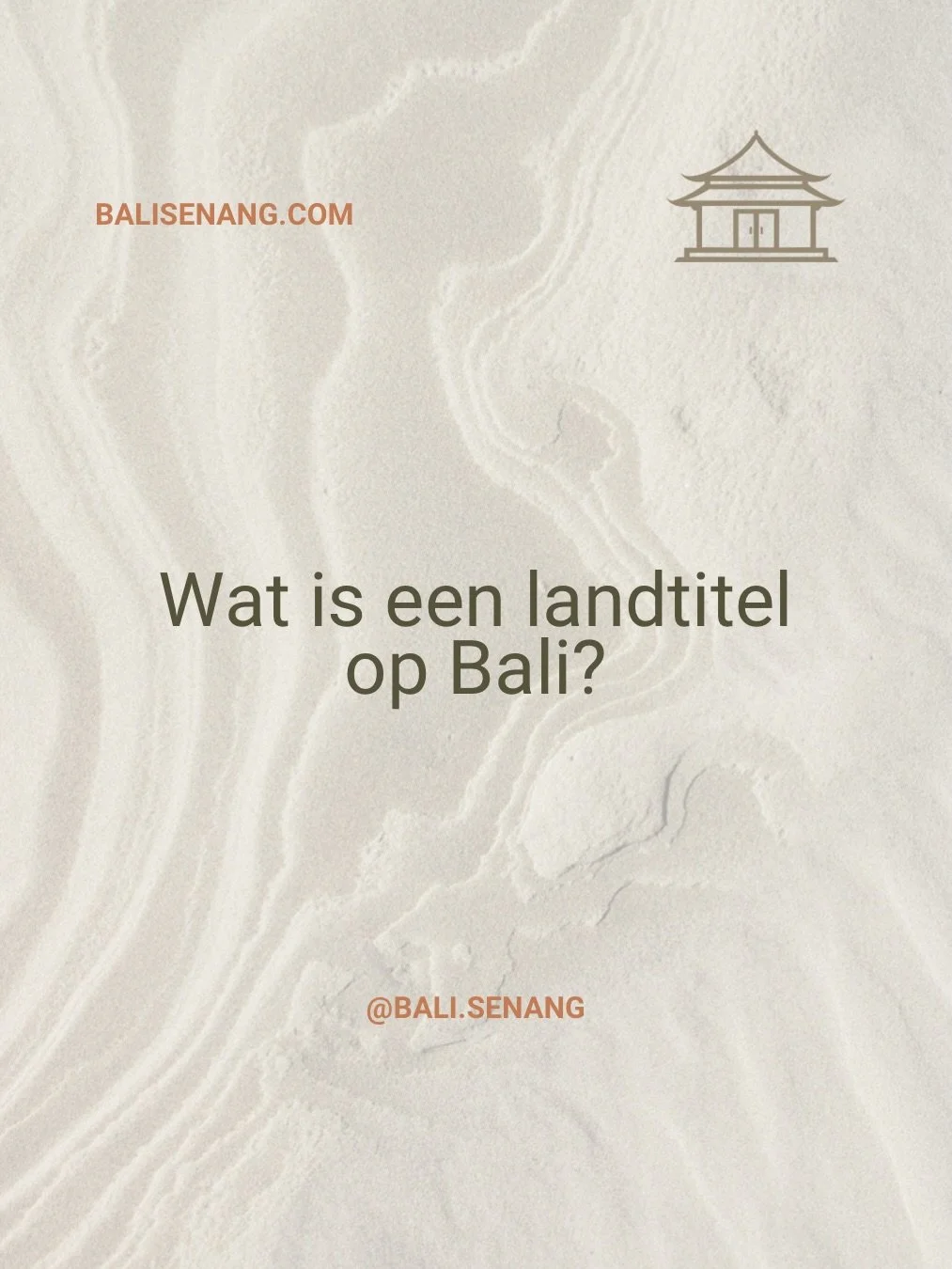 𝗘𝗲𝗻 𝗹𝗮𝗻𝗱𝘁𝗶𝘁𝗲𝗹 𝗼𝗽 𝗕𝗮𝗹𝗶 𝗶𝘀 𝗴𝗲𝗲𝗻 𝗱𝗲𝘁𝗮𝗶𝗹.
𝗛𝗲𝘁 𝗶𝘀 𝗱𝗲 𝗯𝗮𝘀𝗶𝘀 𝘃𝗮𝗻 𝘂𝘄 𝗮𝗮𝗻𝗸𝗼𝗼𝗽.

Veel misverstanden ontstaan niet omdat er geen documenten zijn,
maar omdat ze niet goed begrepen worden.

𝗘𝗻 𝗱𝗮𝗮𝗿 𝗹𝗶?