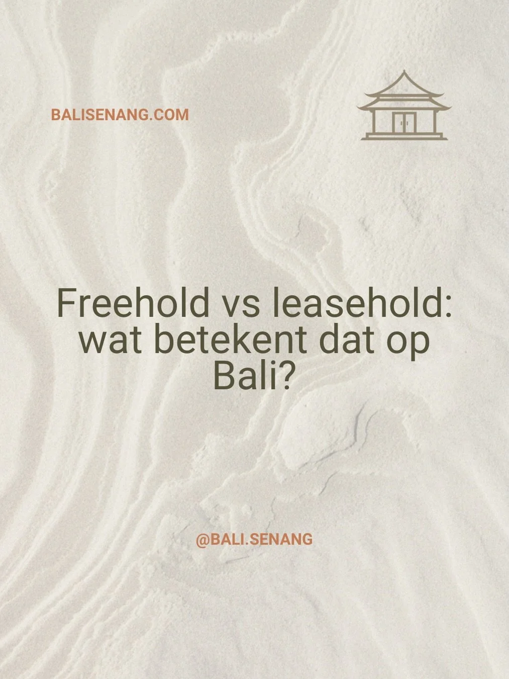 Veel mensen denken bij freehold:

&ldquo;Dus dan ben ik volledig eigenaar van de grond.&rdquo;

En technisch klopt dat ook.
Maar niet voor buitenlandse particulieren.

In Indonesi&euml; is freehold (Hak Milik) namelijk de hoogste vorm van eigendom,
e