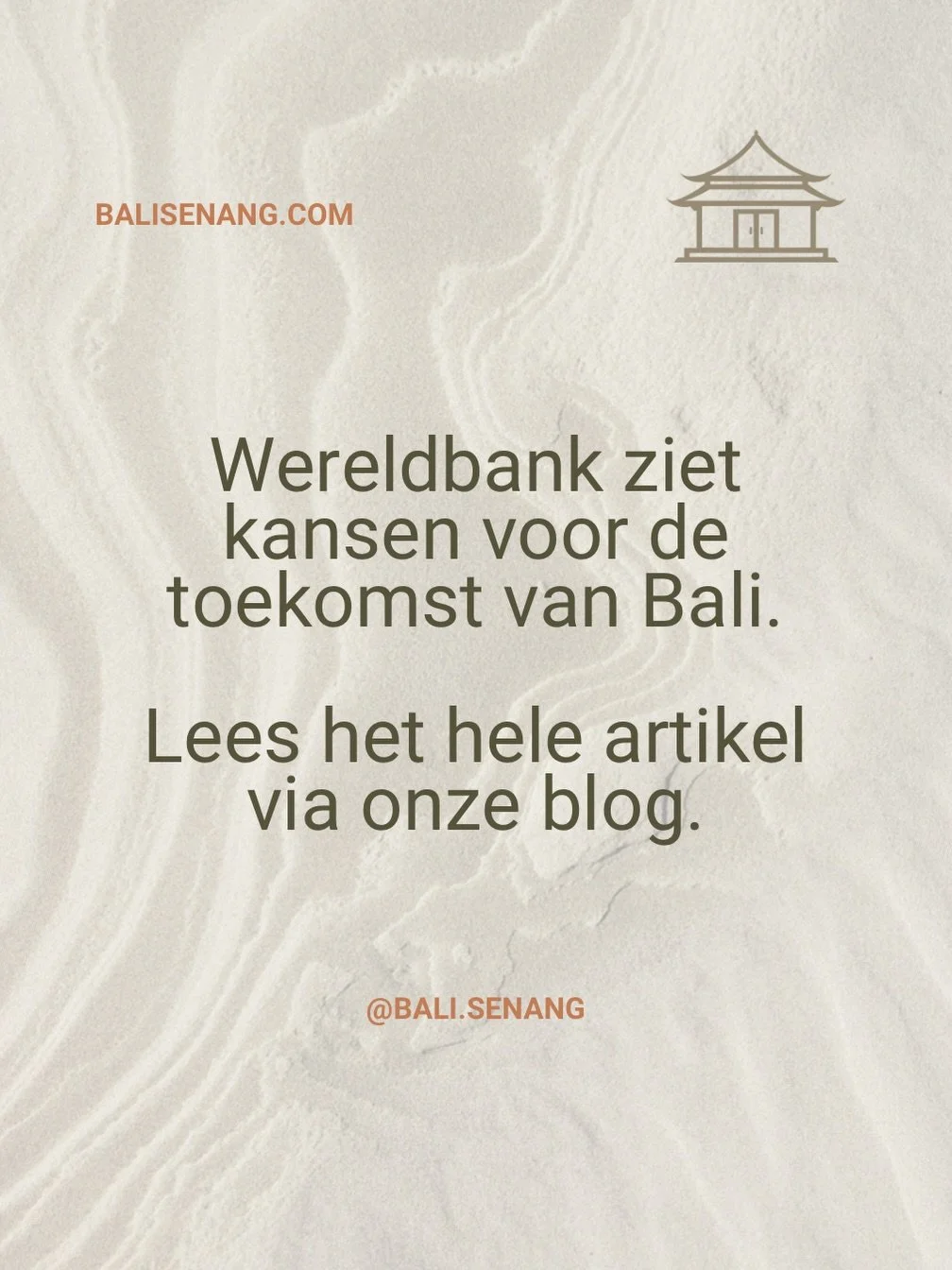 De Wereldbank ziet kansen voor de verdere ontwikkeling van Bali. En voor vastgoedinvesteerders is vooral interessant waar die ontwikkeling zich op richt.

Infrastructuur, schoon water, afvalbeheer, duurzame energie en mobiliteit staan hoog op de agen
