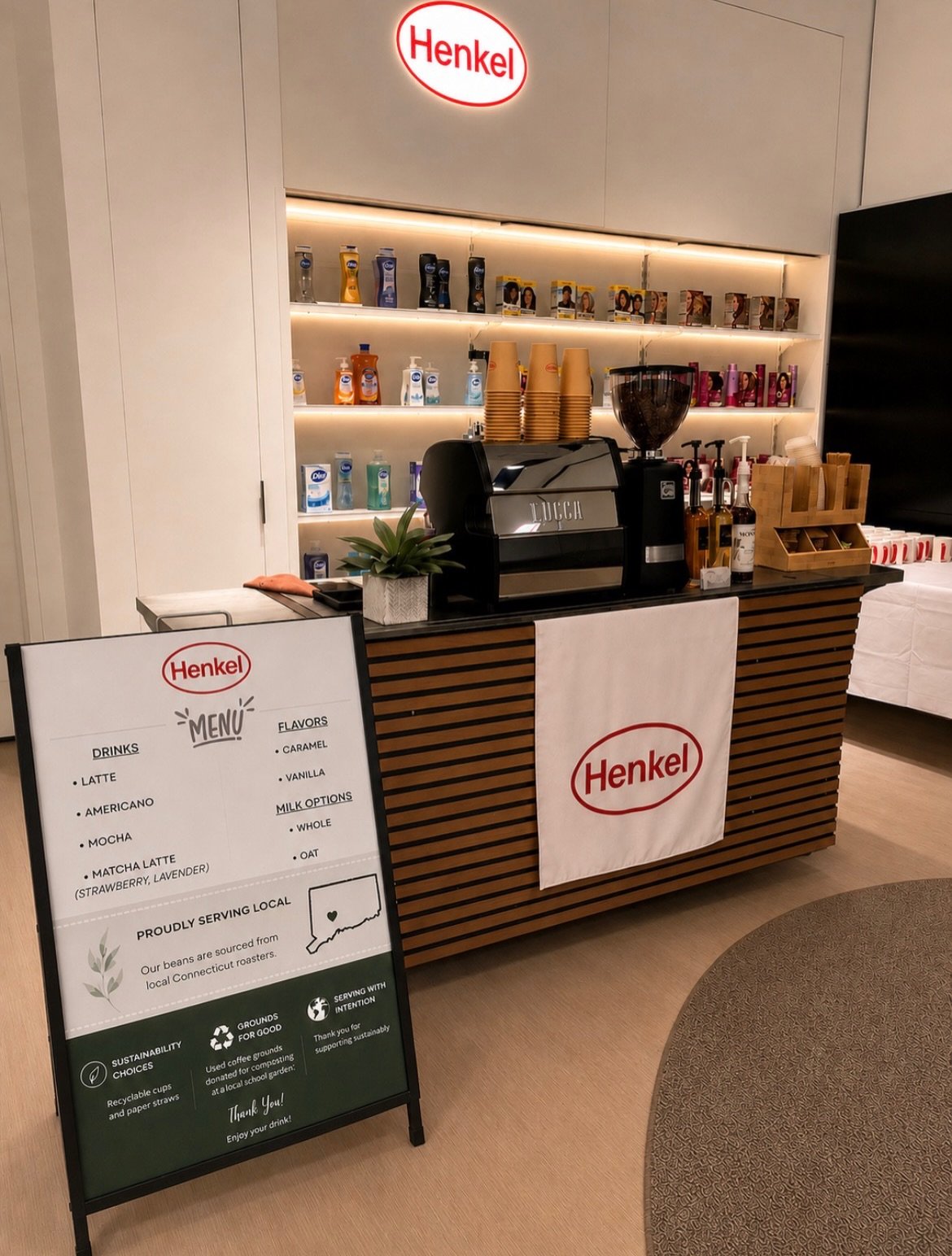 Your brand. Our coffee. One unforgettable experience. ☕✨ Thank you, Henkel, for having Bean Bar!