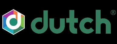The image features the Dutch logo, which includes a colorful hexagon icon and the word 'dutch' in lowercase green letters.
