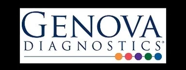 Logo for Genova Diagnostics with text and colorful dots