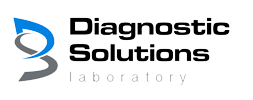 Logo of Diagnostic Solutions Laboratory with stylized blue and black design