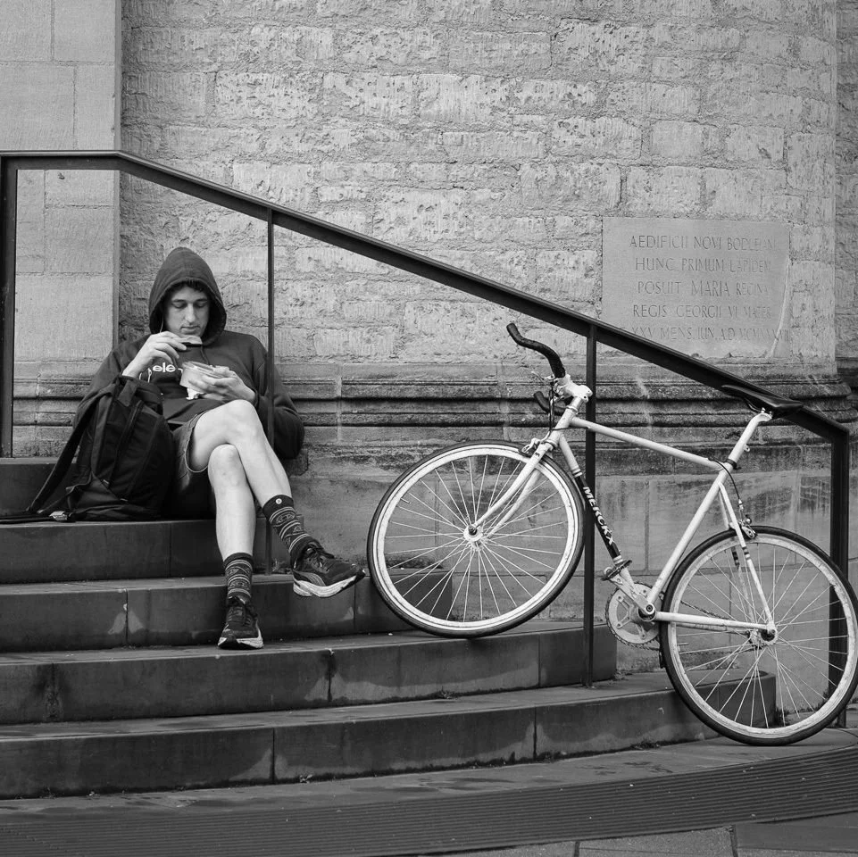 I liked how all the lines worked in this candid street image. Also, that vintage Eddie Merckx bike looks like a sweet ride :-)

#Oxford #streetphotography #in_public_streets #SPiCollective #street_badass #street_me_up #streetfinder #streetleaks #stre