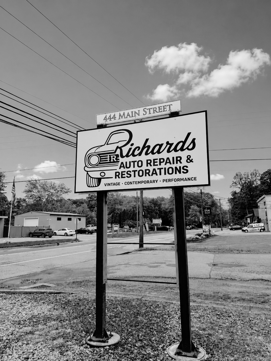 Richards Auto Repair and Restorations shop sign Deep River CT