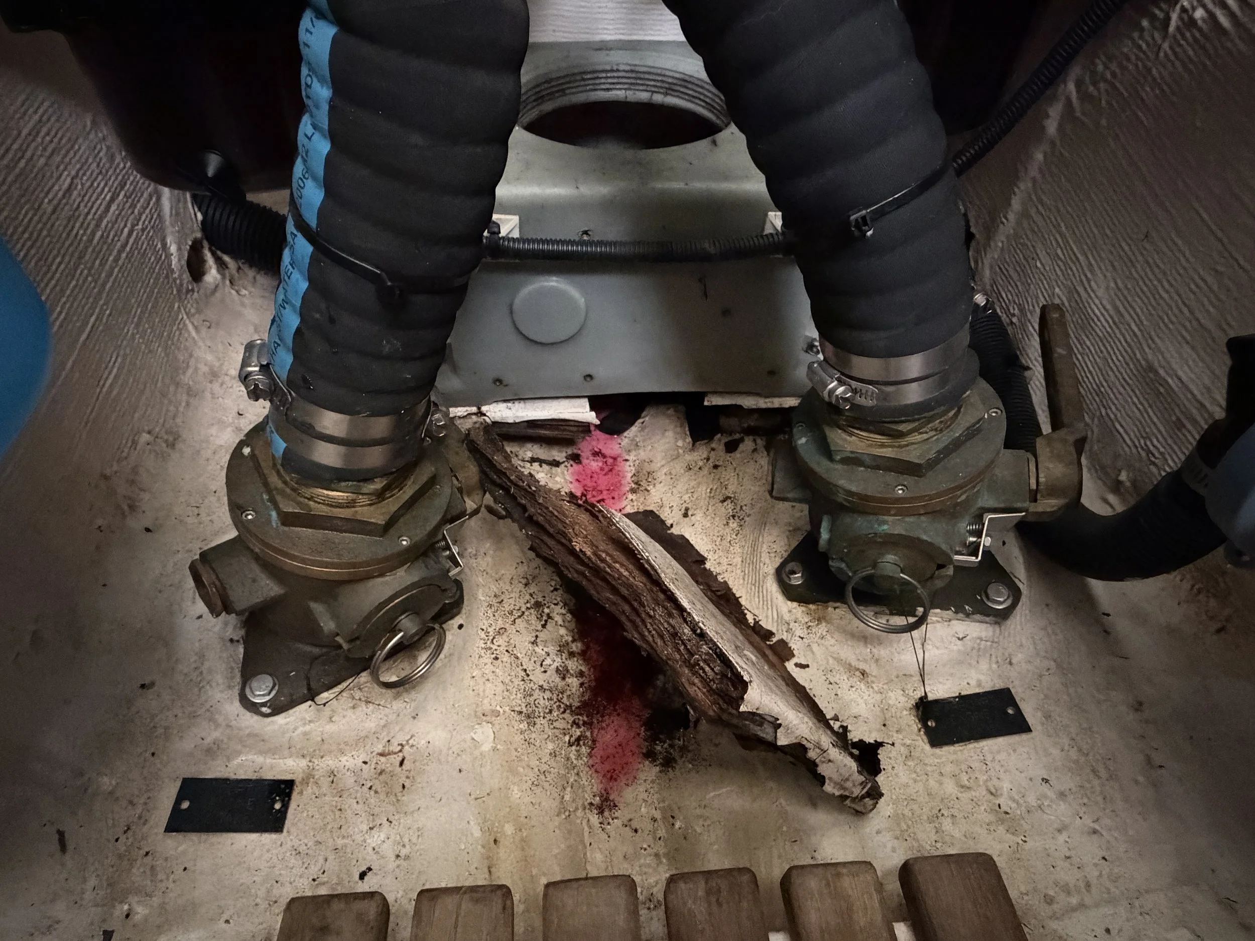 Plumbing, seacocks, thru-hulls, and seawater systems.