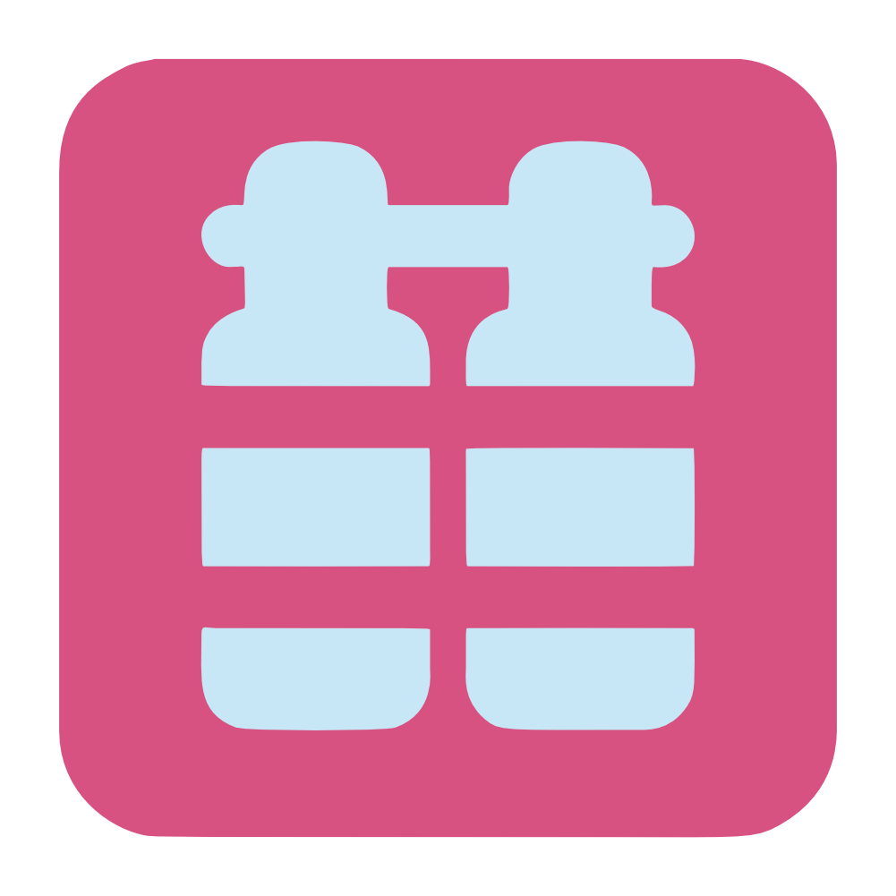 Diving Oxygen Tank icon, in bright pink and sky azure blue