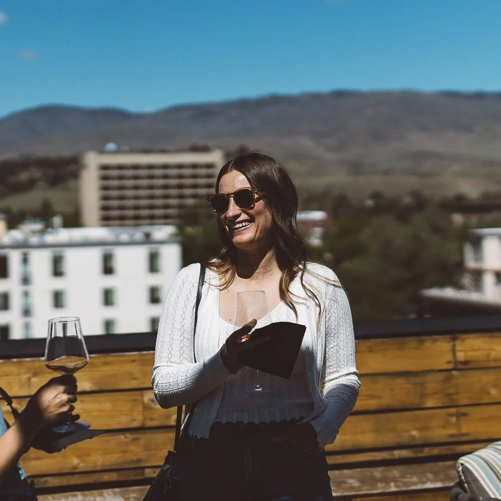 Branding photo of an entrepreneur in downtown Boise during a personal brand photography session.