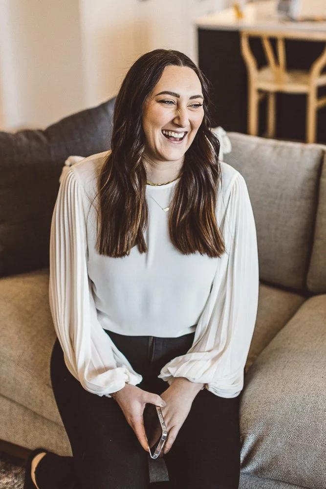Lifestyle branding photo of an entrepreneur working during a brand photography session in Boise, Idaho.