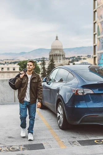 Branding photo of an entrepreneur during a personal brand photography session in downtown Boise, Idaho.