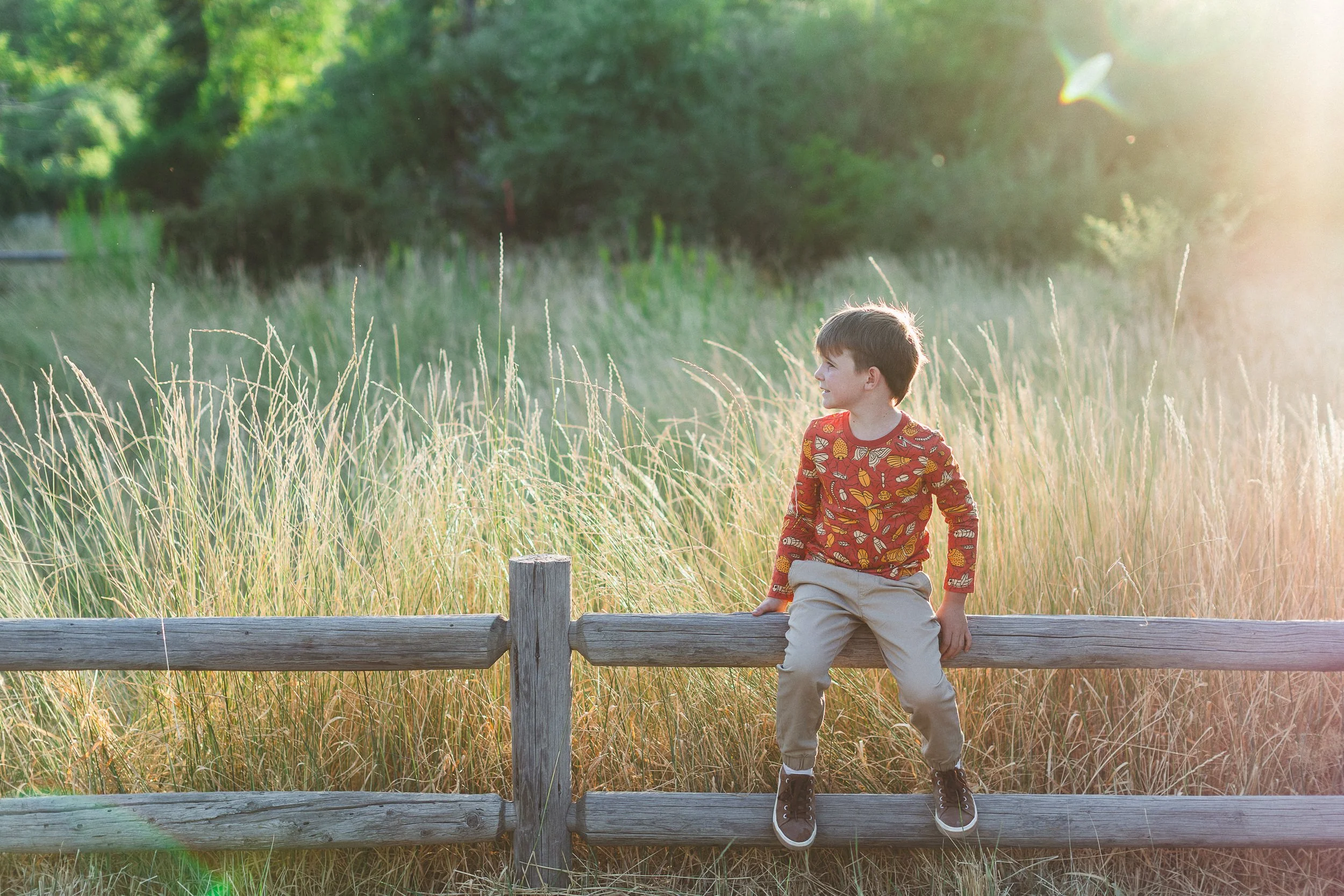 Lifestyle product photography highlighting custom designed children’s clothing for a Boise brand