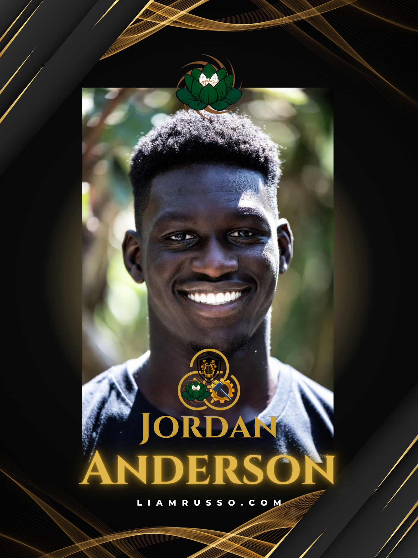 Jordan Anderson
A towering 22-year-old with the muscular build of a lifelong athlete, forged on training fields and in the gym. At first intimidating, Jordan instantly disarms with his infectious boyish grin and rapid-fire enthusiasm for Magic: The G