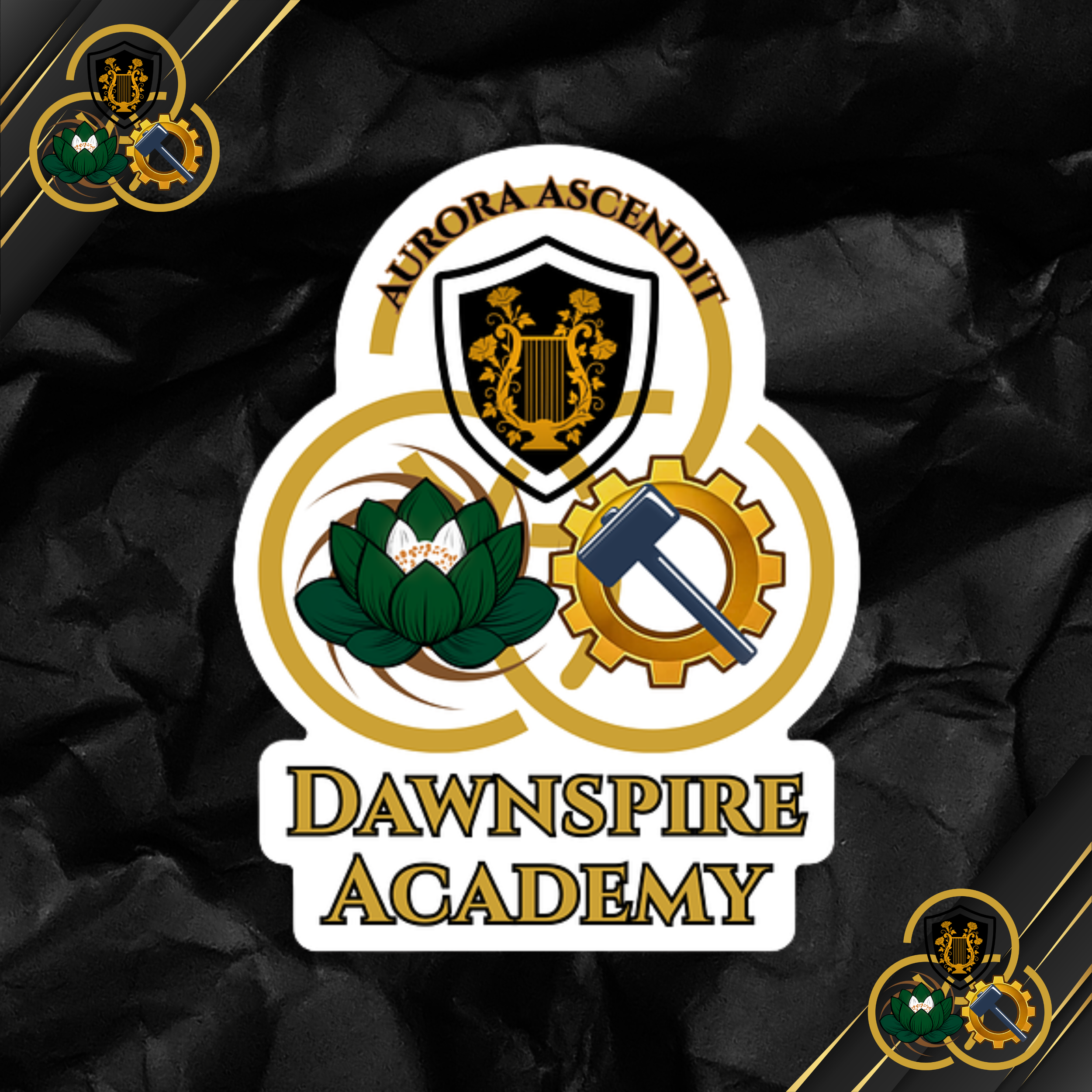 Dawnspire Academy Sticker black background.png
