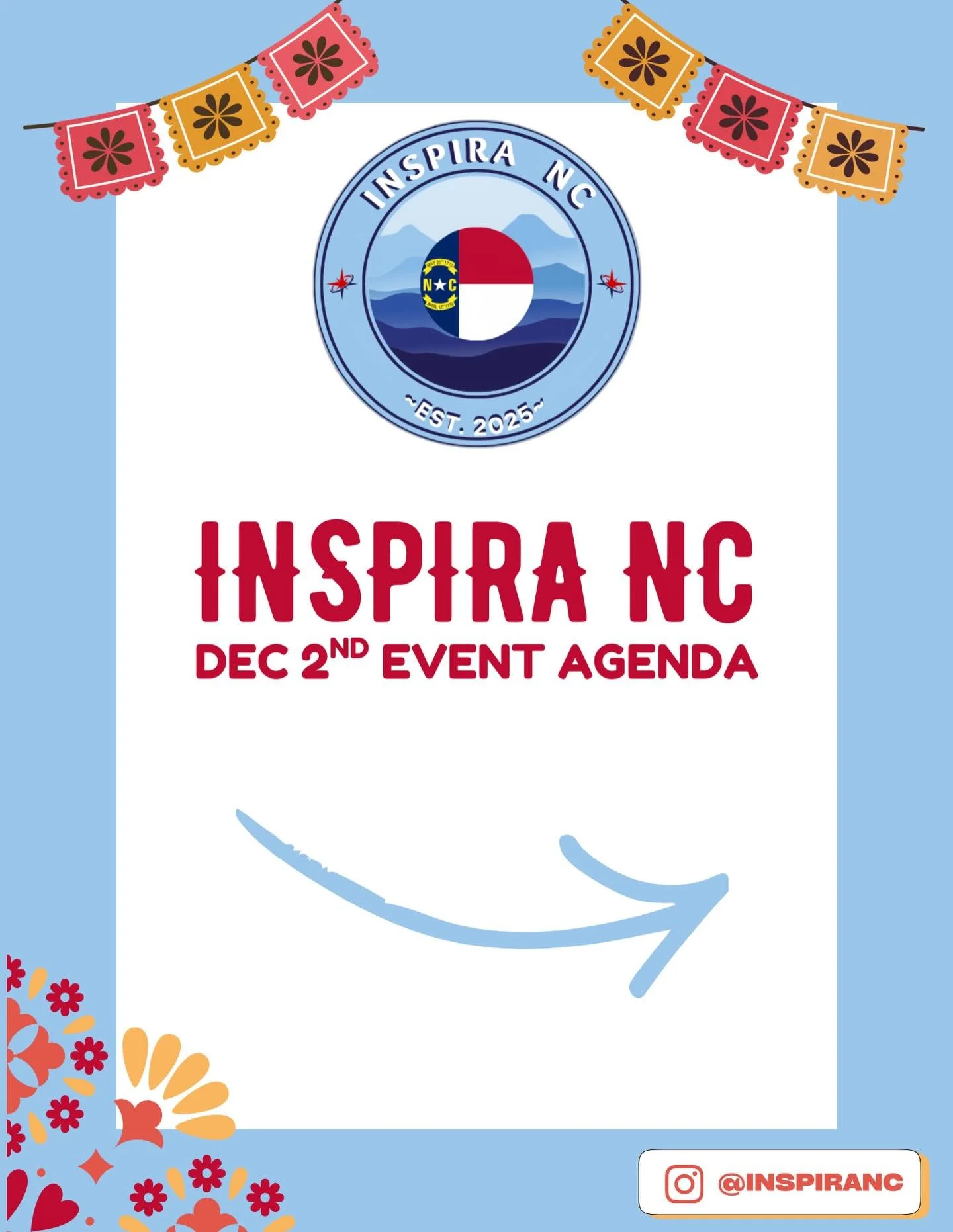 Here&rsquo;s the agenda for our Dec 2nd event! Make sure to RSVP with the link in our bio!

#inspiranc #onlineevent #latino #nclatino #opportunity #stanford #clemson #appstate #chci #unc #northcarolina #nc