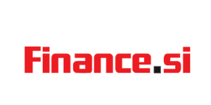 Logo with the text 'Finance.si' in red and black