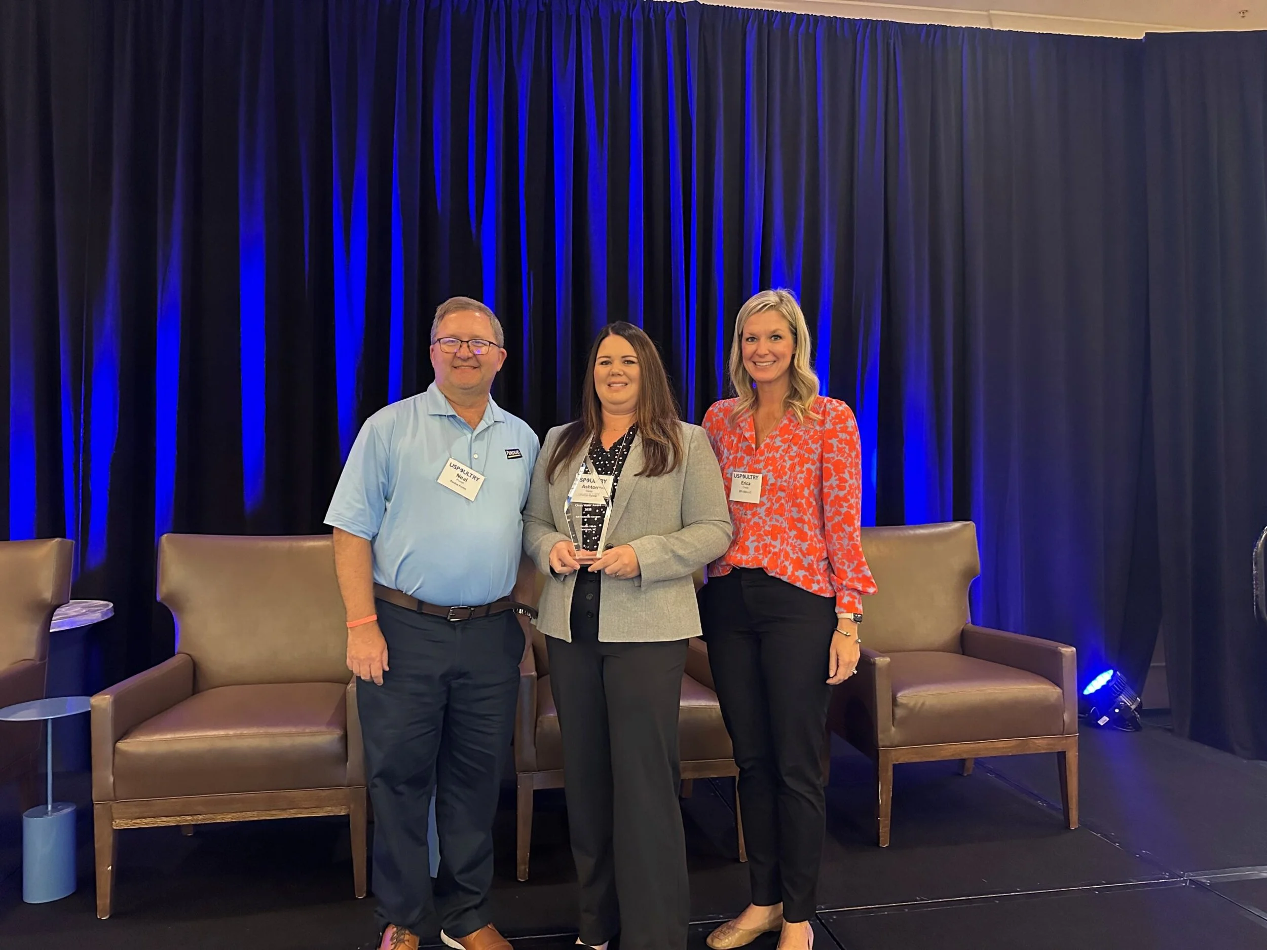 Erica Chase with EFI and Neal Powell with Perdue Farms and Ashton Weller with Perdue Farms