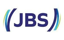 JBS logo with blue text and green and blue curved lines on either side