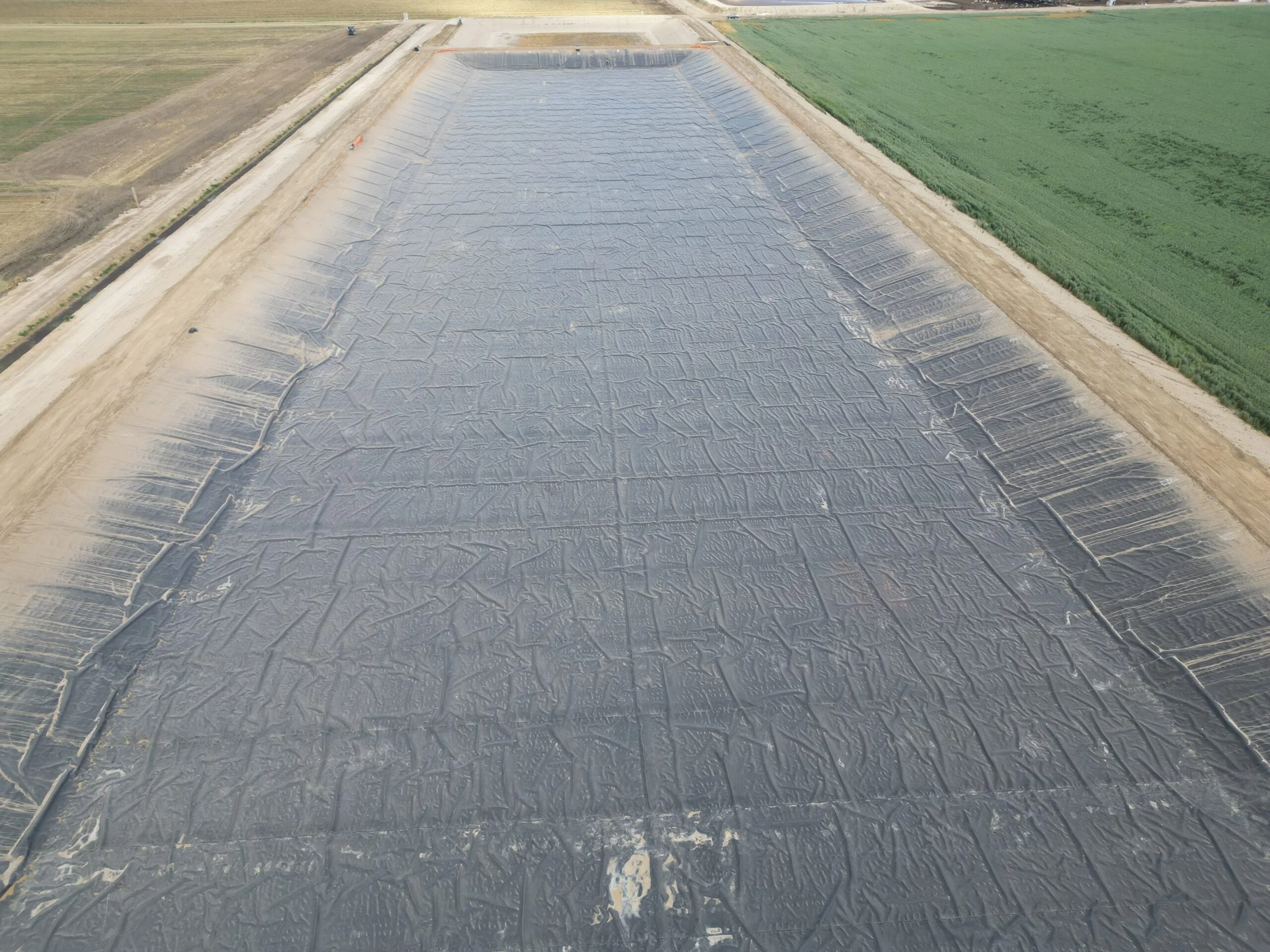 geosynthetic lined wastewater lagoon