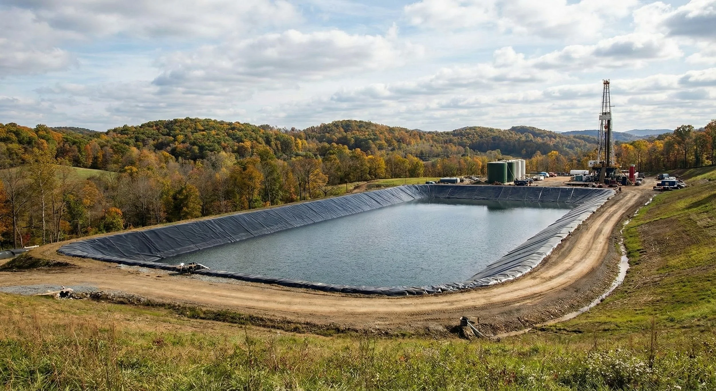 Frac Pond of Gas Extraction