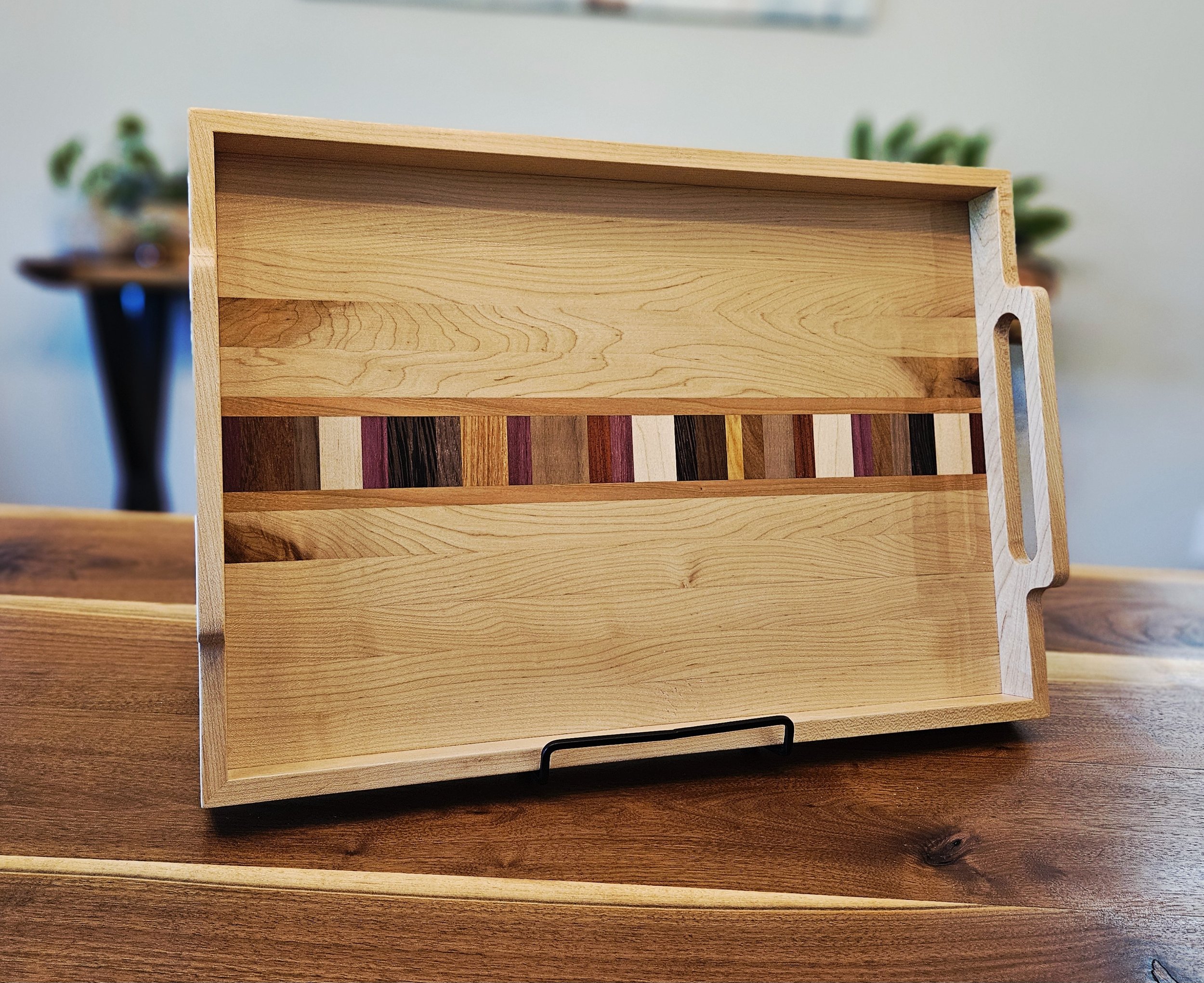 Maple and Colorful Stripes - Serving Tray