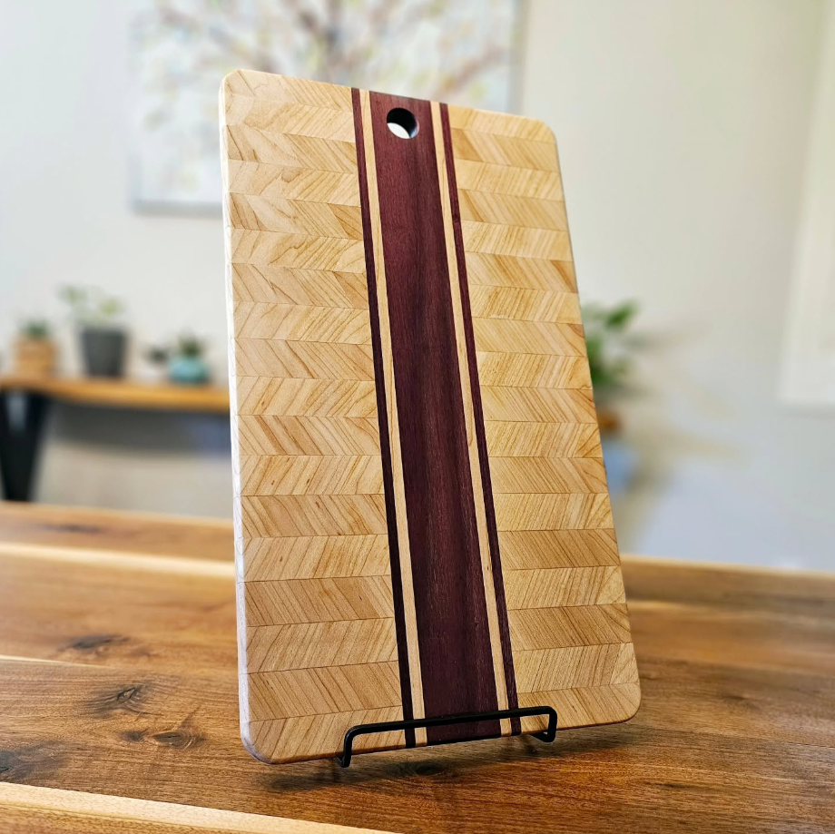 Angled Maple and Purpleheart - Cutting Board