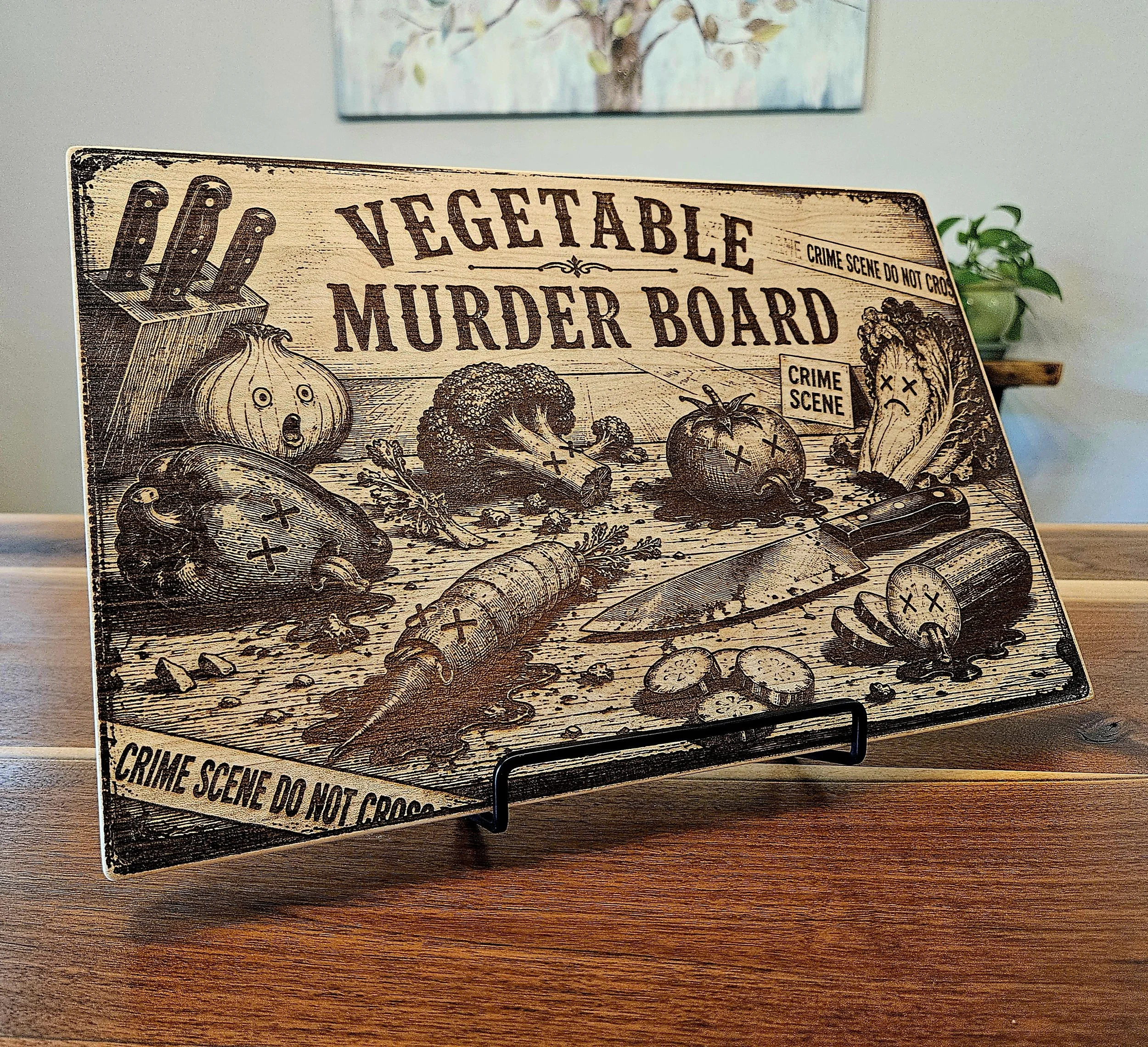 Vegetable Murder Laser-Engraving Cutting Board