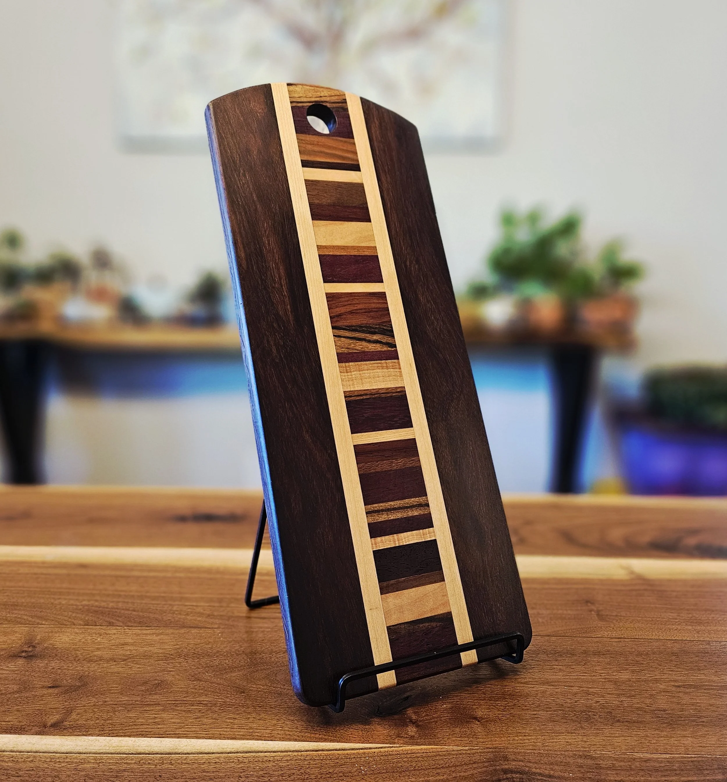 Curved Top with Horizontal Stripes - Charcuterie Board