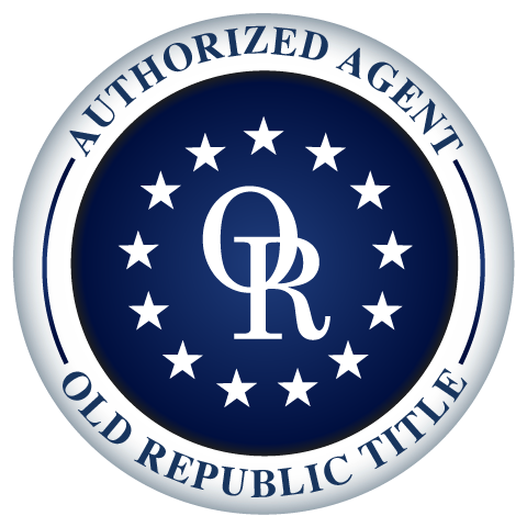 Seal with text 'Authorized Agent' and 'Old Republic Title' encircling a central logo with the initials 'OR' and 12 stars surrounding it.