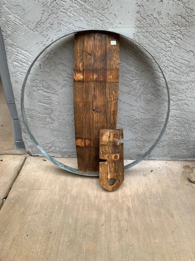 Clock from French oak wine barrel staves and ring