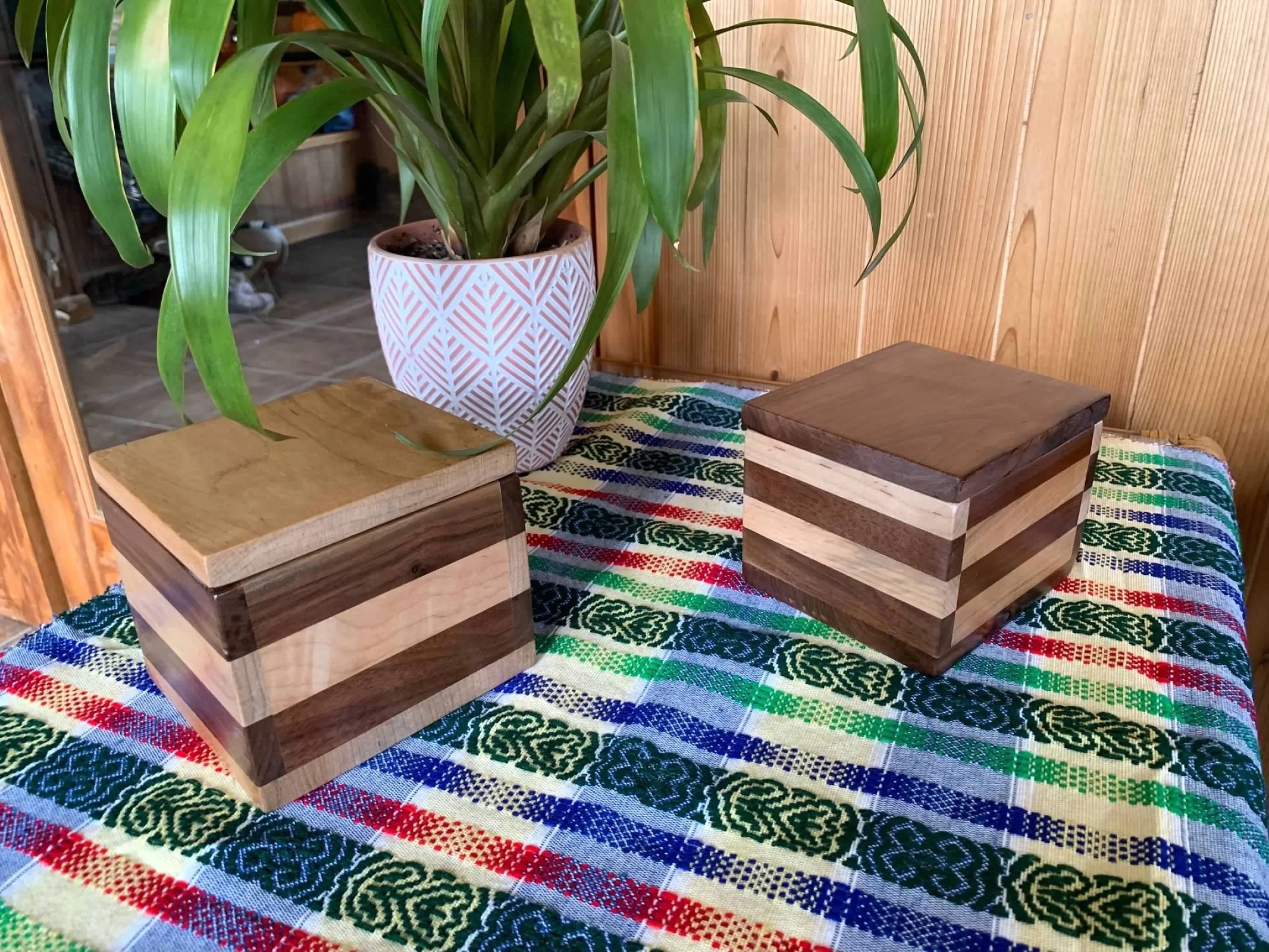 Handcrafted Small Wooden Box | Maple and Walnut