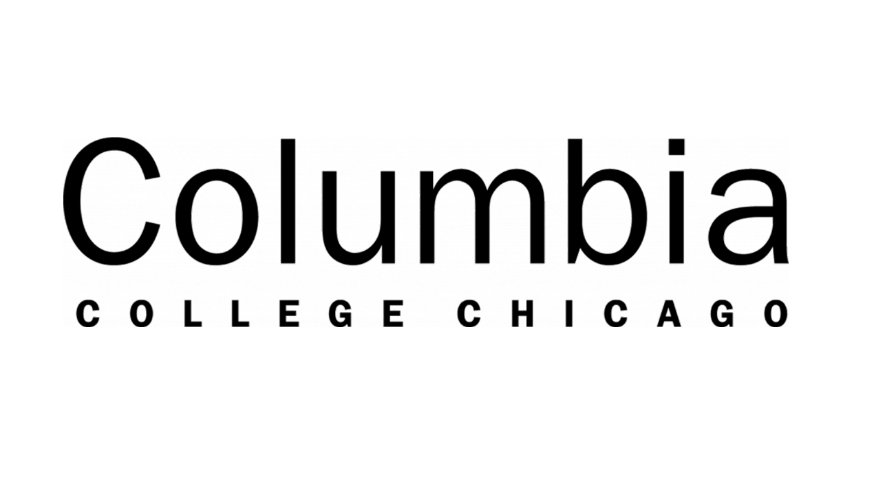 Black text on a white background reading 'Columbia College Chicago' with the words 'Columbia' in large font and 'College Chicago' underneath in smaller font.