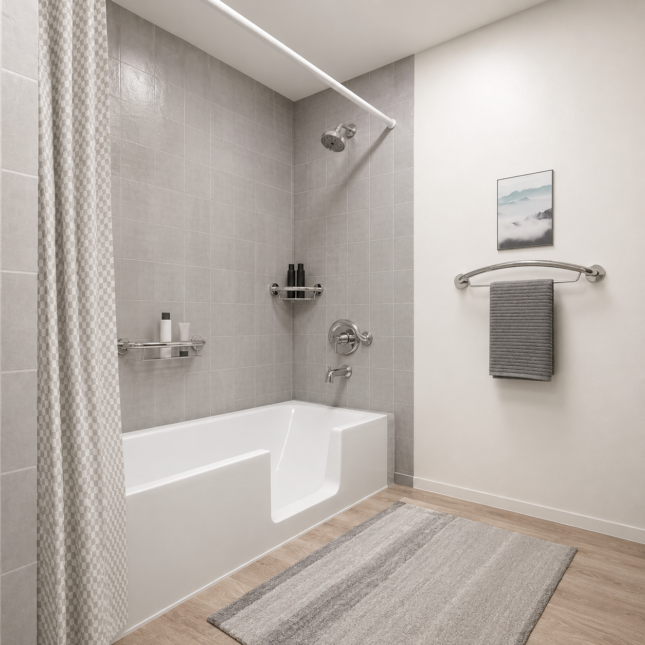 Lower bathtub entrance