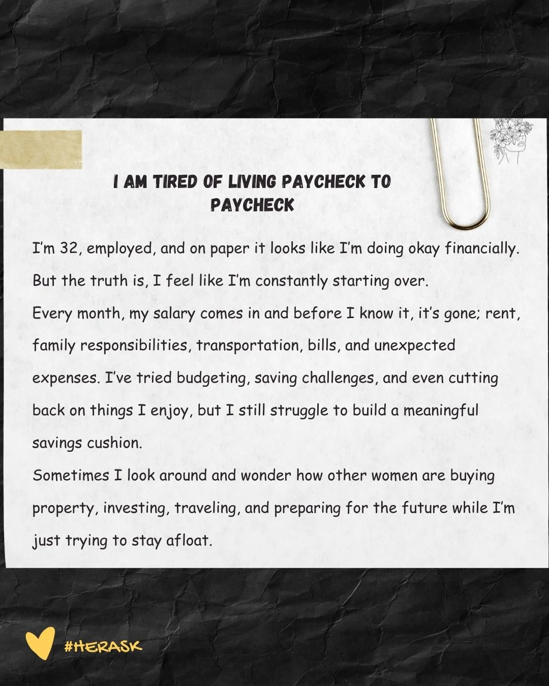 Financial struggles don&rsquo;t always look the way people imagine. Sometimes it&rsquo;s not about earning too little, it&rsquo;s about carrying responsibilities, navigating setbacks, and trying to build a future at the same time.

Have you ever felt