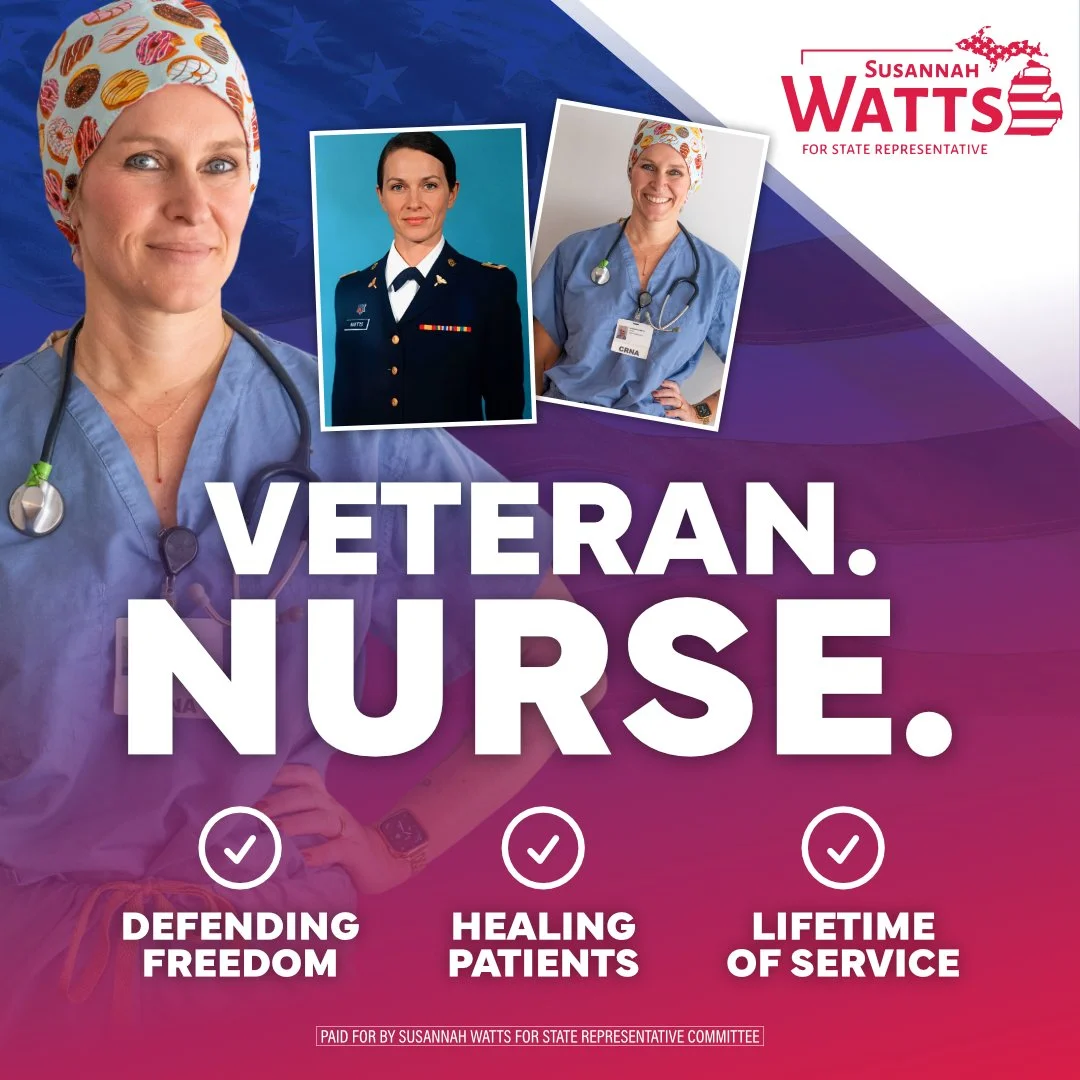 I have spent my life serving others and swore an oath to defend our freedoms. 🪖👩&zwj;⚕️ #WattsUpMI 

The lessons I learned from the hospital to the military taught me what it means to sacrifice, serve and put others before myself. 

I'm not interes