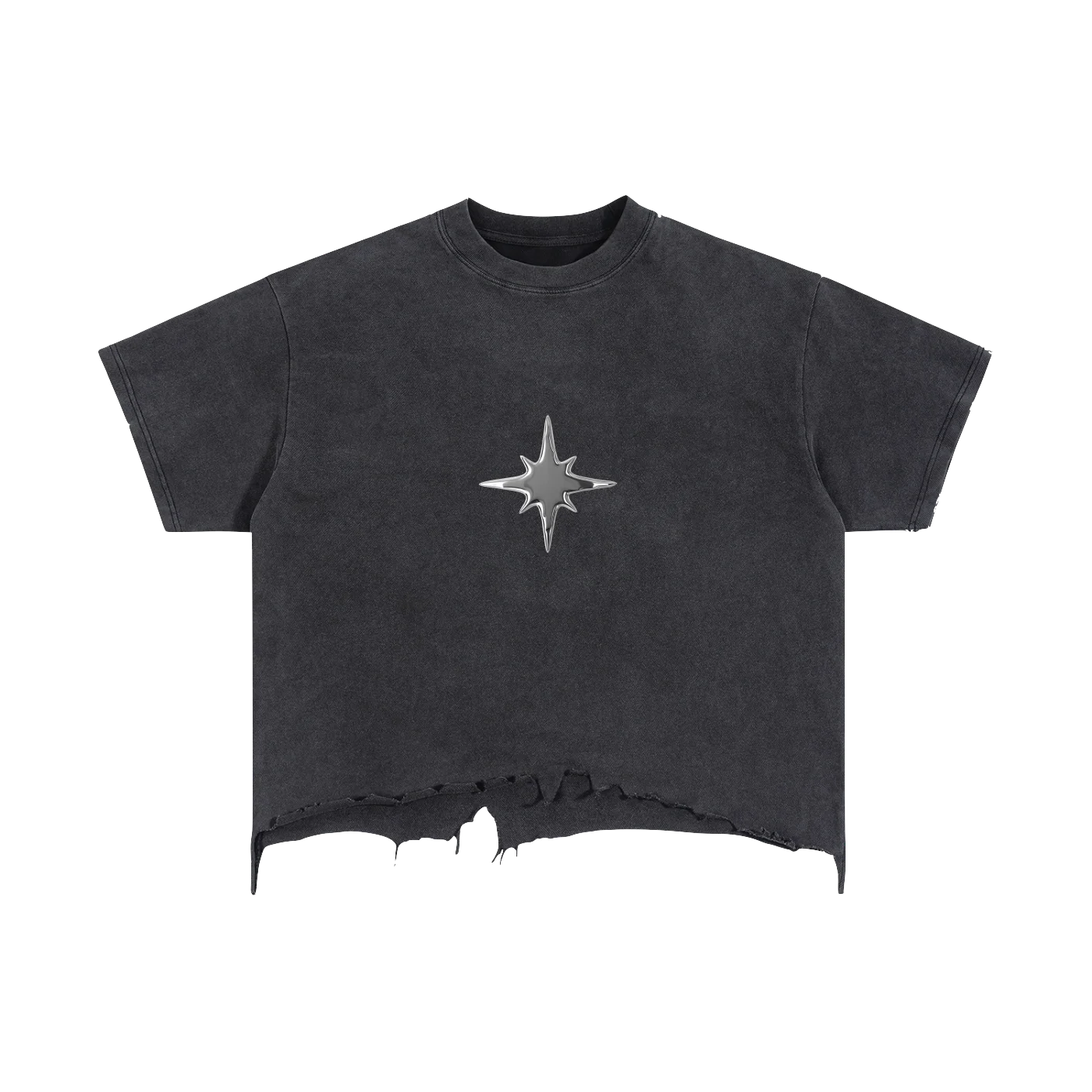 DISTRESSED HEM SHIRT