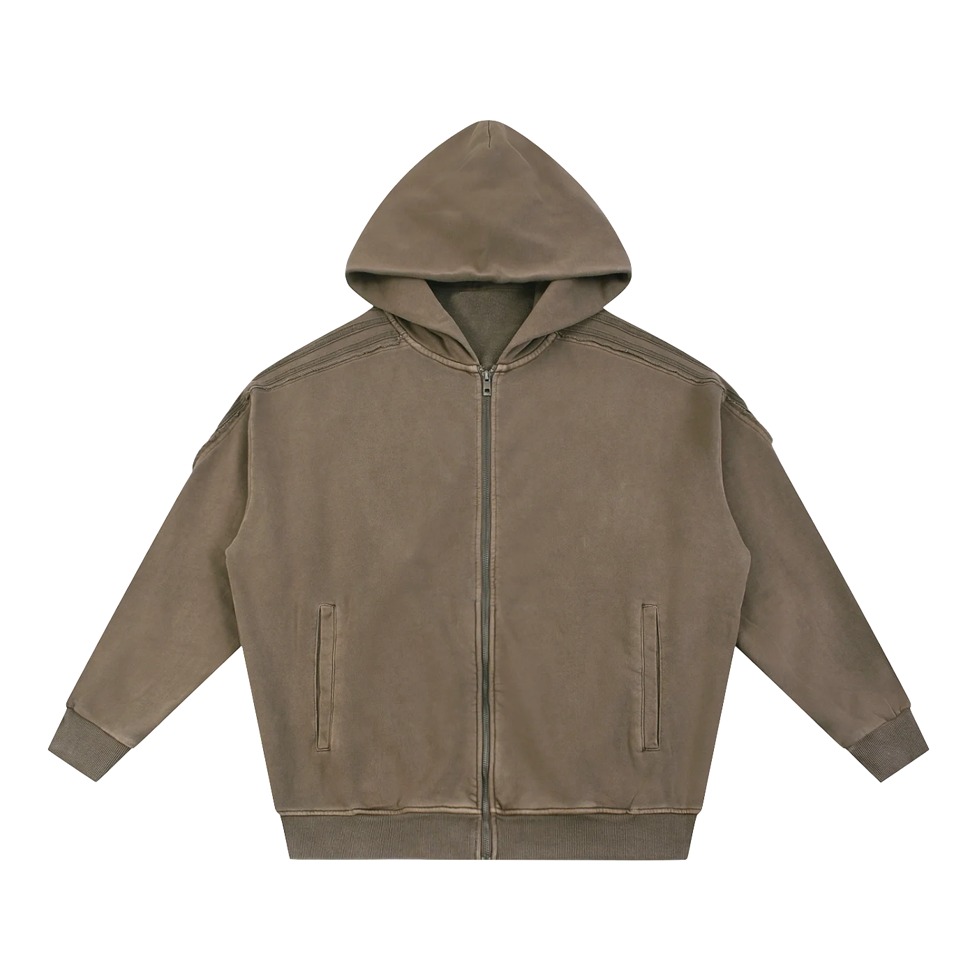TAPE HOODIE ZIP-UP KHAKIF.webp