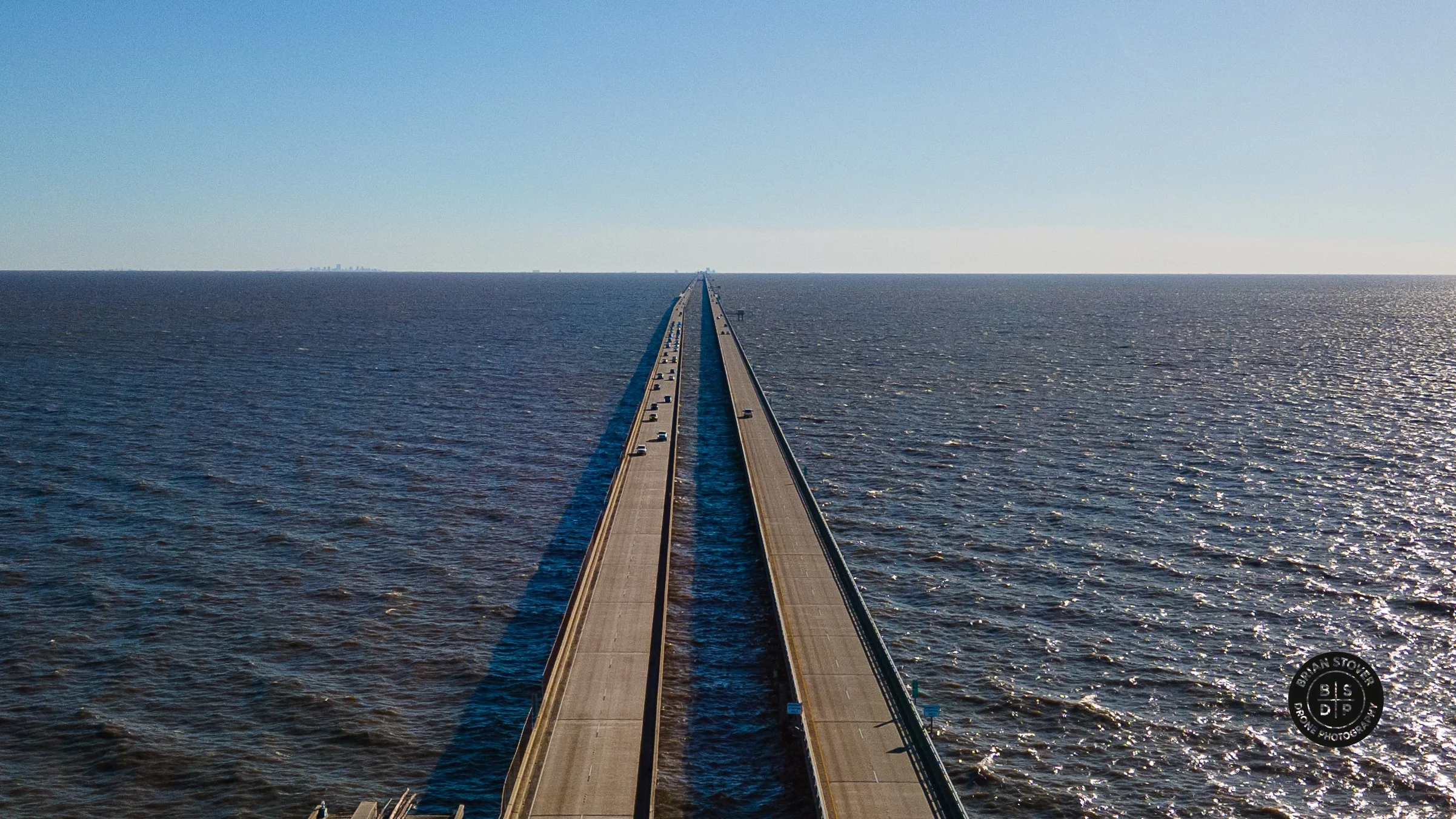 Lake Ponchartrain Causeway, The Longest Continuous Bridge over water in the world, Mandeville, LA, January 2024