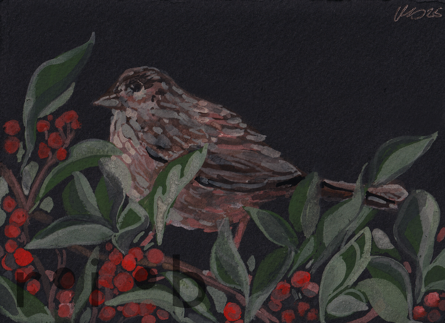 bird and berries