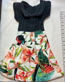 Grey top floral pattern Oven Towel Dress.jpg