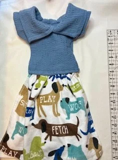 Blue top Doggie pattern Oven Towel Dress.jpg