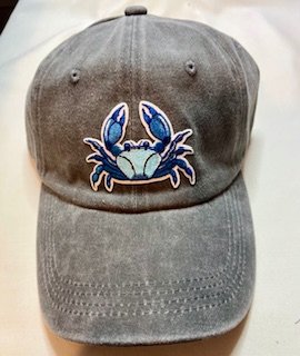 Blue Crab Blue cotton adjustable ball cap.jpg