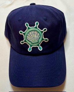 Shell inside Ships wheel Blue cotton adjustable ball cap.jpg