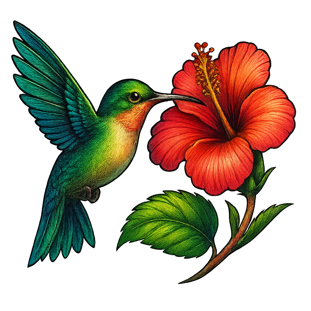 hummingbird flower circle color v02.png