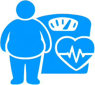 Simplified illustration of a person next to a heart with a heartbeat line inside it, representing health or healthcare.