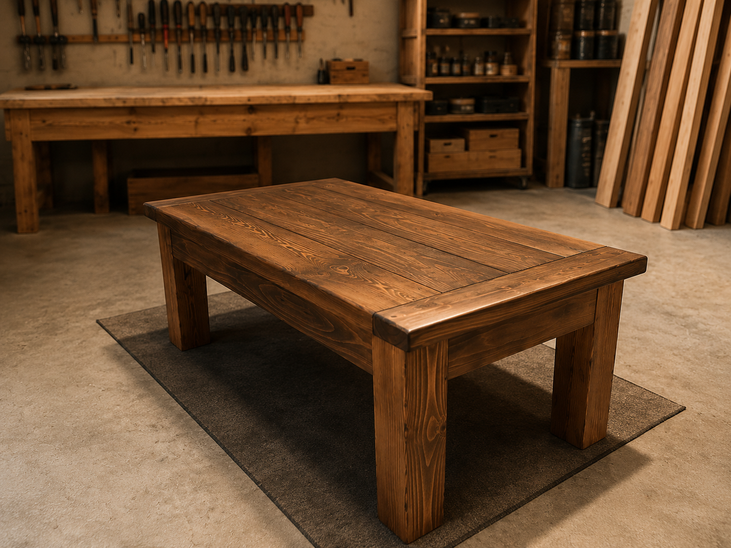 Farmhouse coffee table alternate staged view