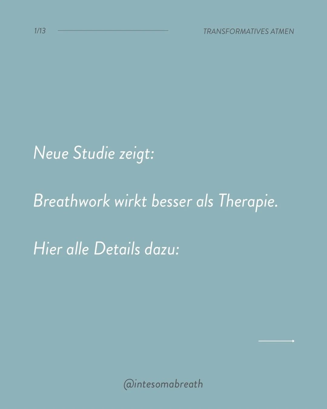 Breathwork wirkt besser als Therapie &ndash; das zeigt jetzt eine neue Studie  
80% der Teilnehmenden waren nach nur 6 Wochen nicht mehr klinisch &auml;ngstlich. 
Die Fakten:
* 109 Menschen mit chronischen Angstsymptomen
* 6 w&ouml;chentliche Online-