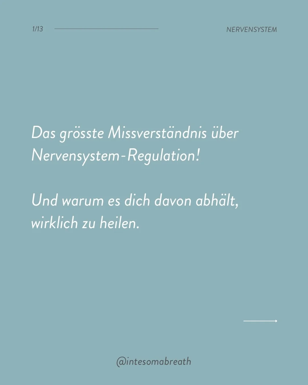 Das gr&ouml;&szlig;te Missverst&auml;ndnis &uuml;ber Nervensystem-Regulation 🌊 
Die meisten Menschen denken, ein reguliertes Nervensystem bedeutet:  &rarr; Niemals gestresst sein &rarr; Immer gelassen bleiben &rarr; Durch alle Herausforderungen schw