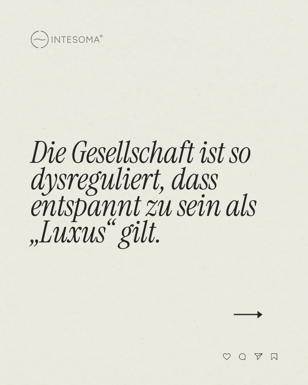 Die Regulation deines Nervensystems kann sich wie ein Akt der Rebellion in einer dysregulierten Welt anf&uuml;hlen.⁣
⁣
Menschen sind gemacht f&uuml;r Rhythmus.⁣
F&uuml;r Langsamkeit.⁣
F&uuml;r Verbindung.⁣
F&uuml;r Pr&auml;senz im K&ouml;rper.⁣
⁣
Doc