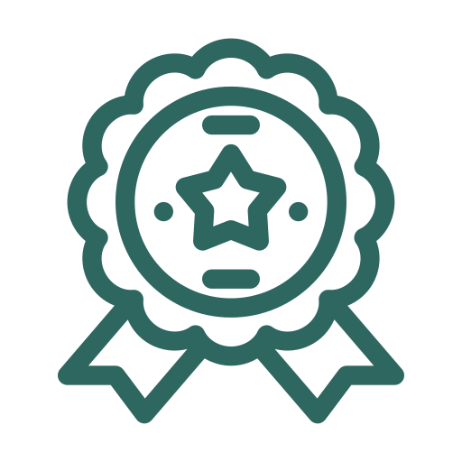 Award ribbon with a star in the center, symbolizing achievement or excellence.